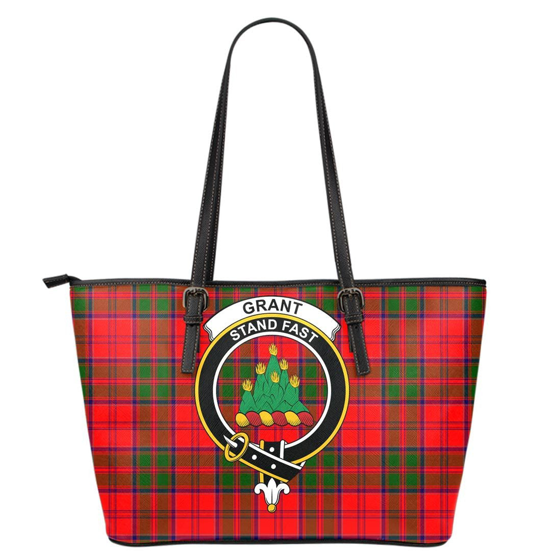 Grant Modern Tartan Crest Leather Tote