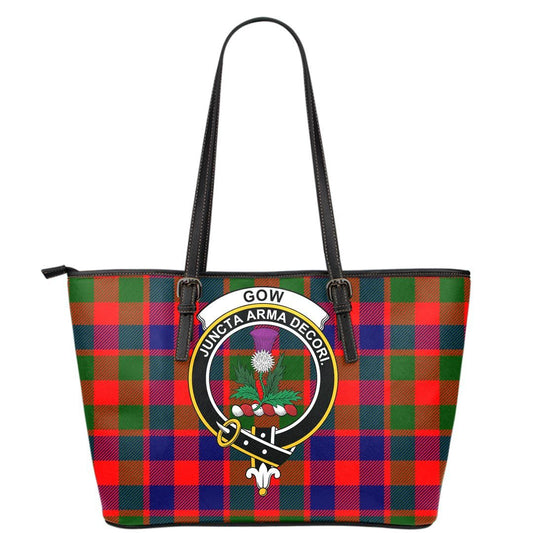 Gow Modern Tartan Crest Leather Tote