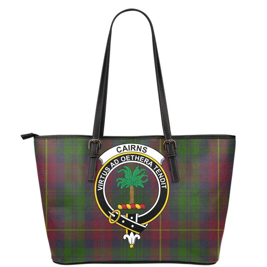 Cairns Tartan Crest Leather Tote