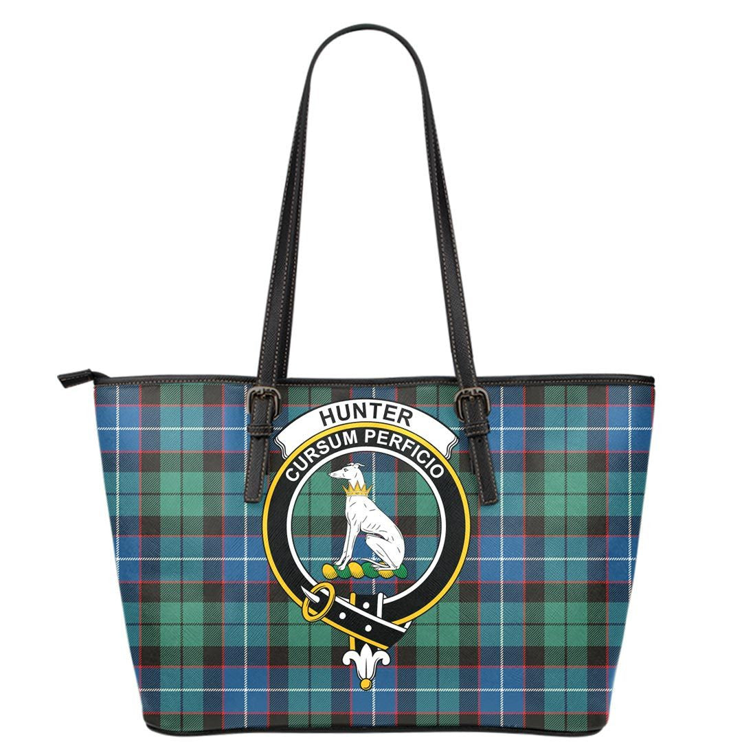 Hunter Ancient Tartan Crest Leather Tote