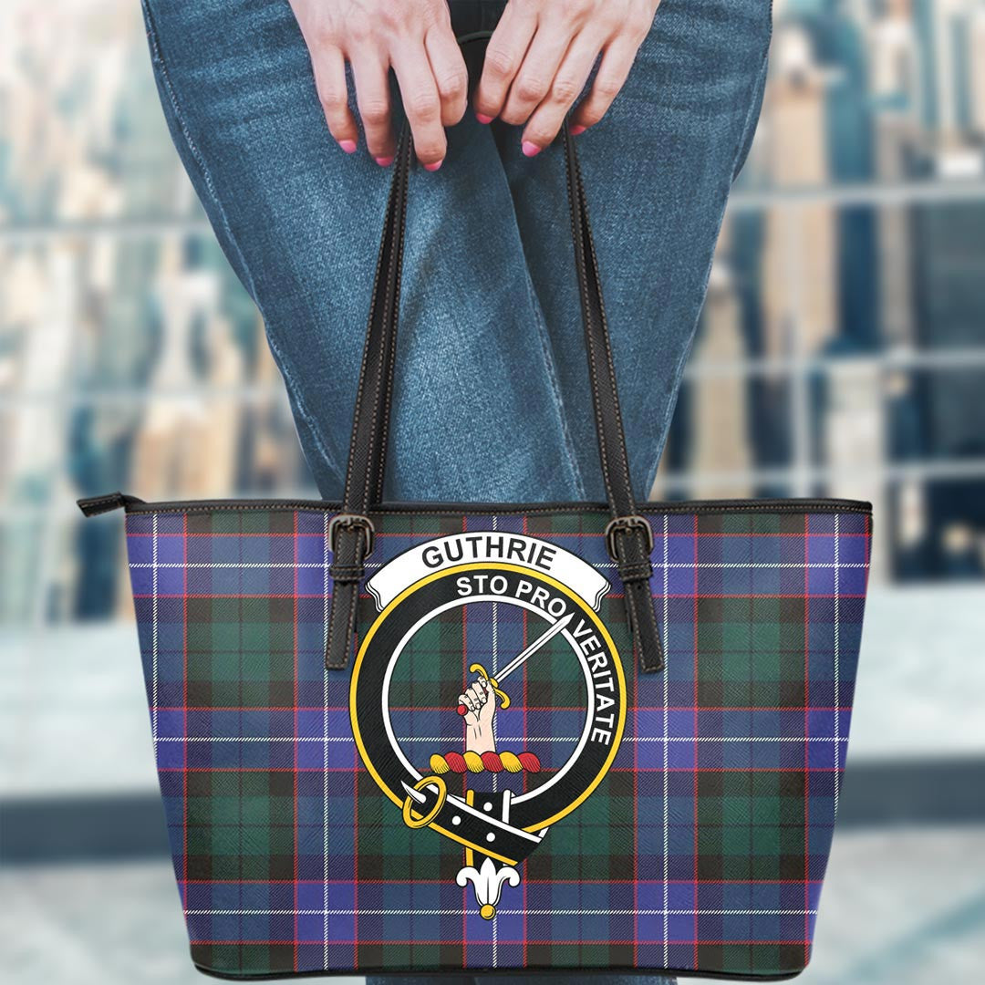 Guthrie Modern Tartan Crest Leather Tote