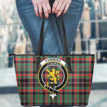 Cumming Hunting Ancient Tartan Crest Leather Tote