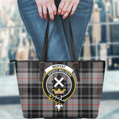 Moffat Modern Tartan Crest Leather Tote