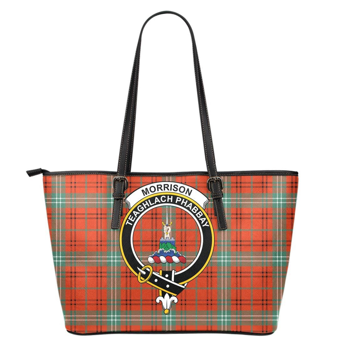 Morrison Red Ancient Tartan Crest Leather Tote