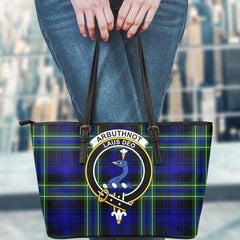 Arbuthnot Modern Tartan Crest Leather Tote