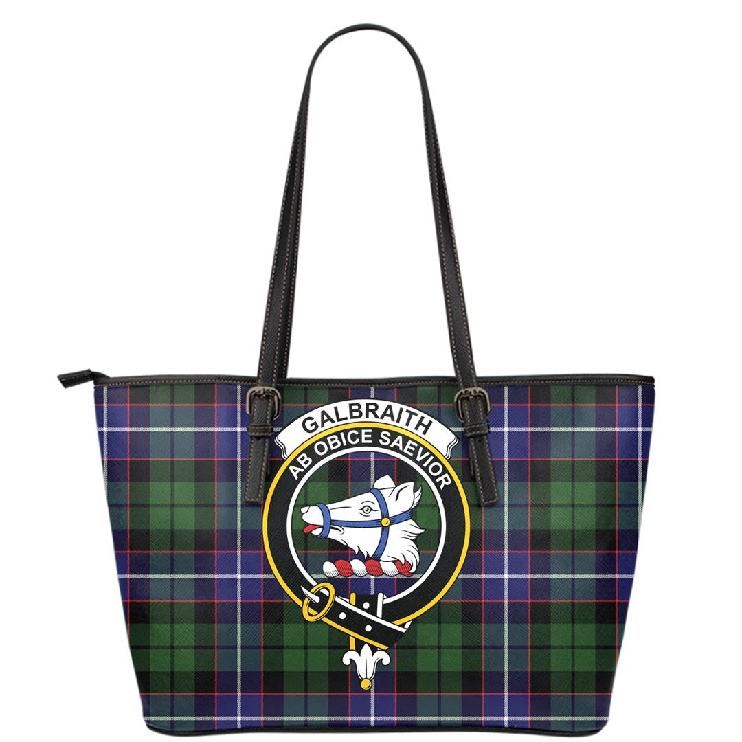 Galbraith Modern Tartan Crest Leather Tote