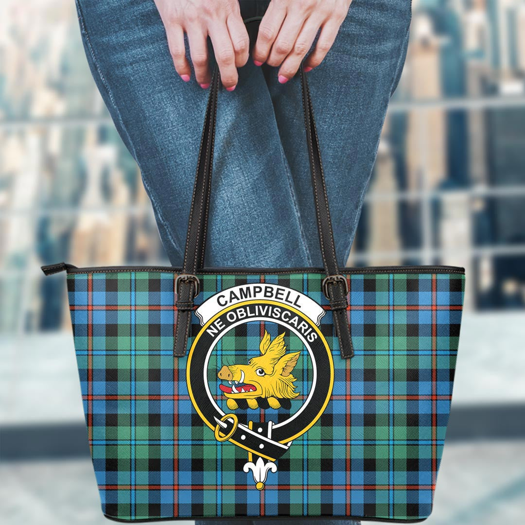 Campbell of Cawdor Ancient Tartan Crest Leather Tote