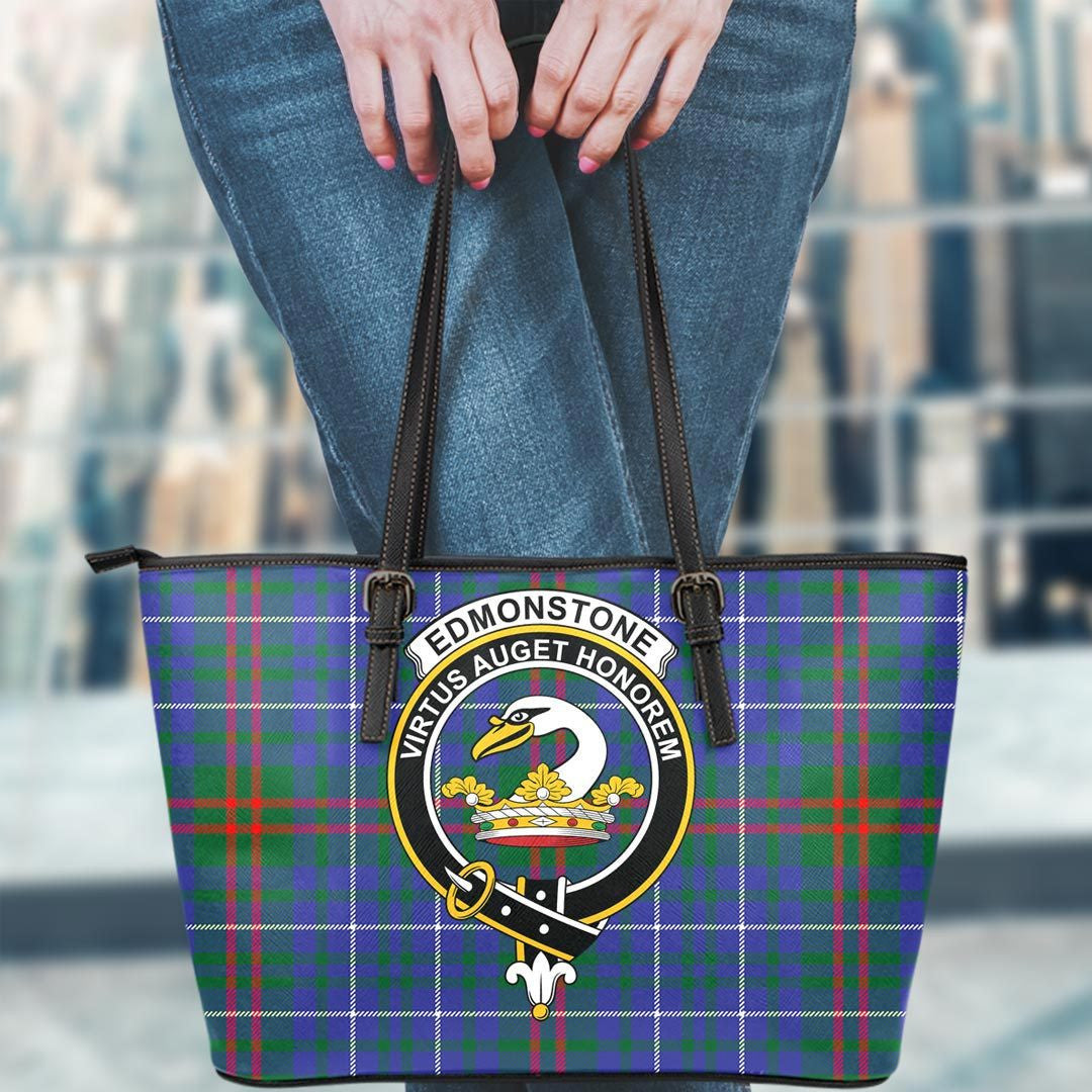 Edmonstone Tartan Crest Leather Tote