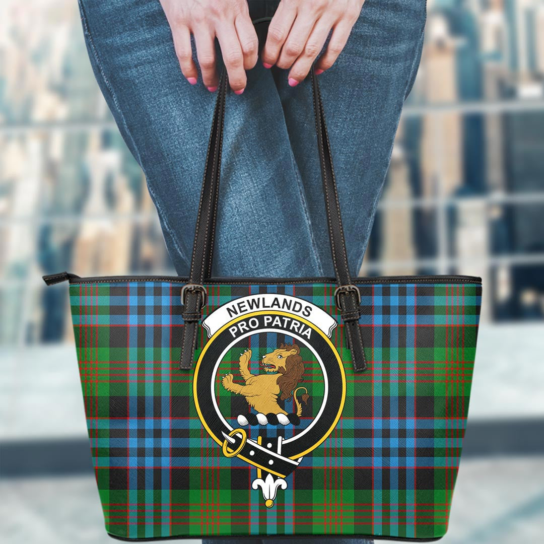 Newlands of Lauriston Tartan Crest Leather Tote