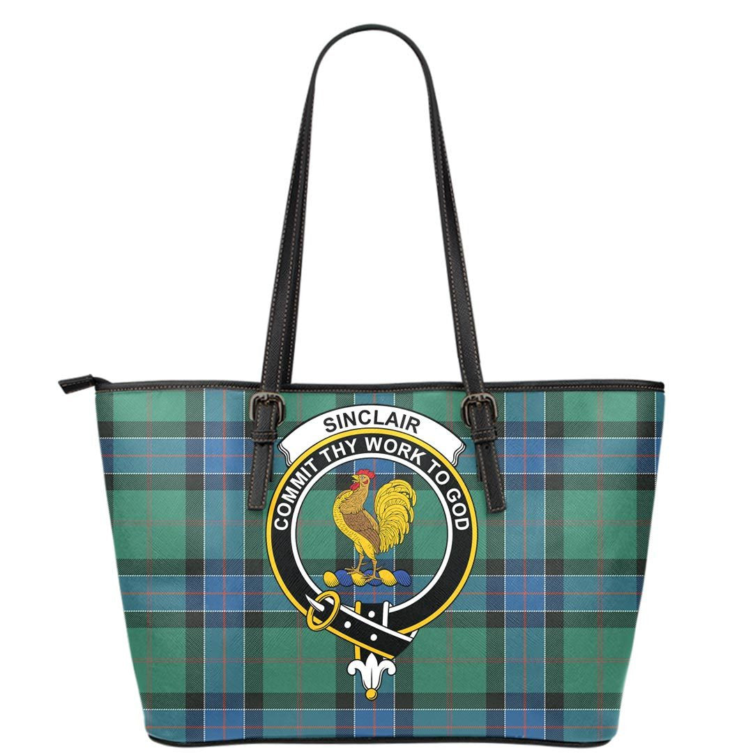 Sinclair Hunting Ancient Tartan Crest Leather Tote