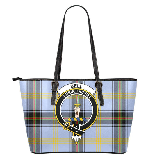 Bell of the Borders Tartan Crest Leather Tote