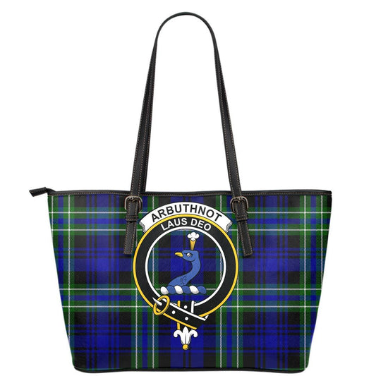 Arbuthnot Modern Tartan Crest Leather Tote