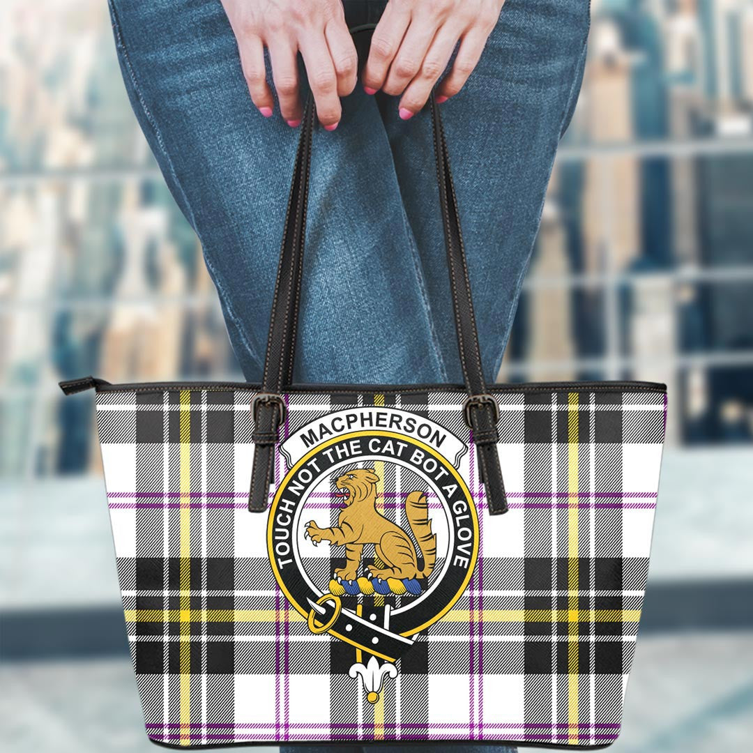 MacPherson Dress Modern Tartan Crest Leather Tote