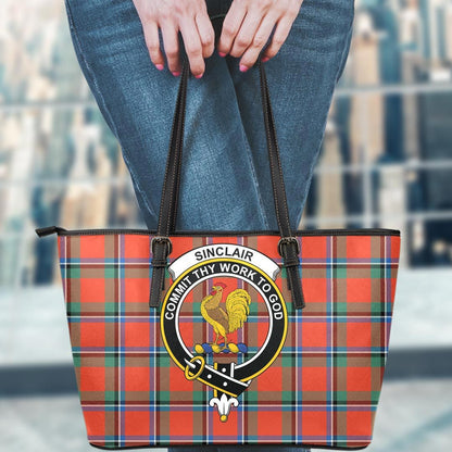 Sinclair Ancient Tartan Crest Leather Tote