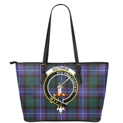 Guthrie Modern Tartan Crest Leather Tote