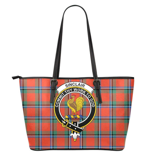 Sinclair Ancient Tartan Crest Leather Tote