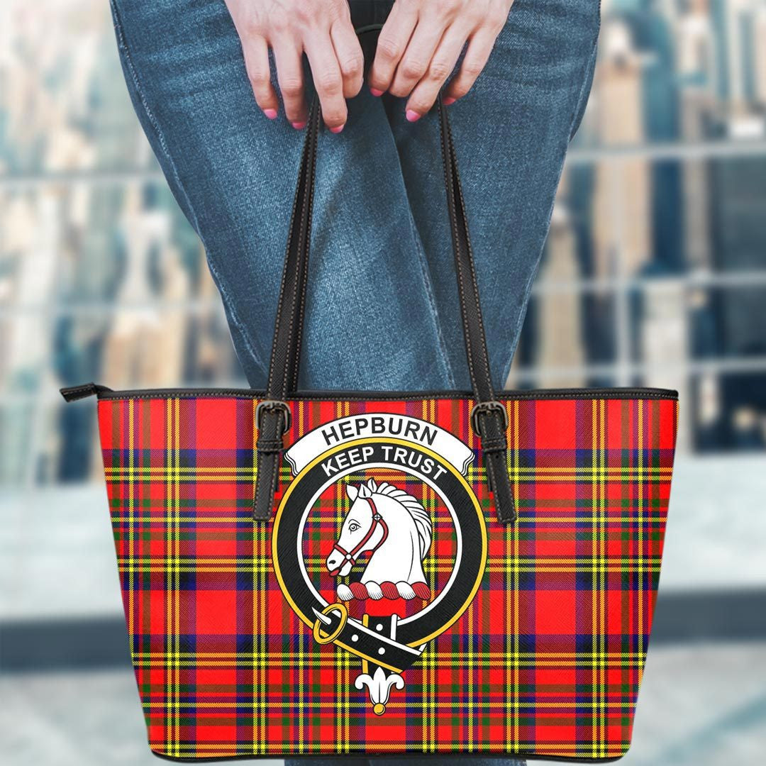 Hepburn Tartan Crest Leather Tote