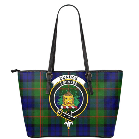 Dundas Modern Tartan Crest Leather Tote