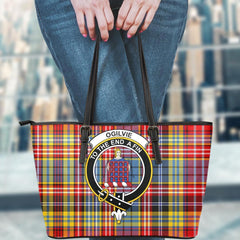 Ogilvie Tartan Crest Leather Tote