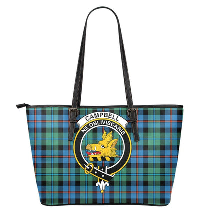 Campbell of Cawdor Ancient Tartan Crest Leather Tote