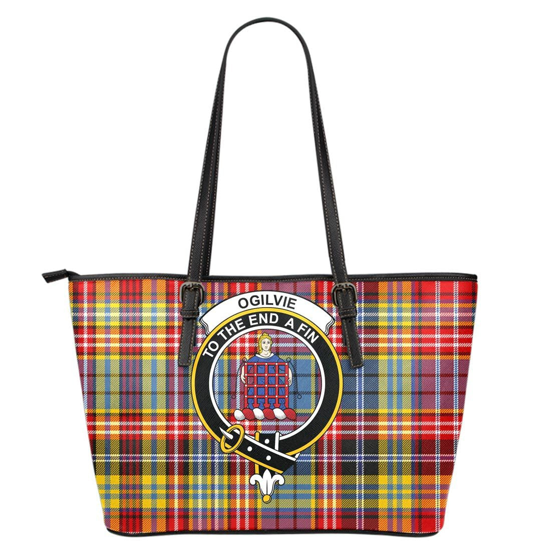 Ogilvie Tartan Crest Leather Tote