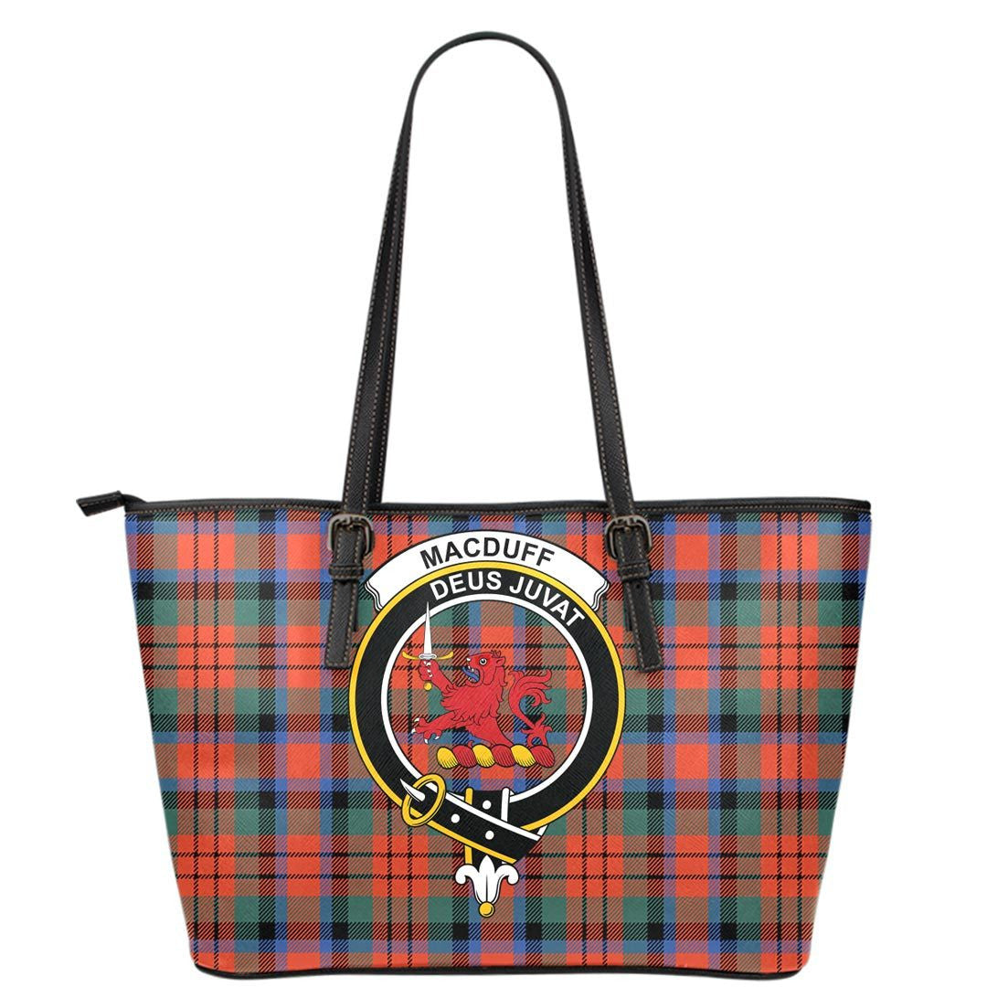 MacDuff Ancient Tartan Crest Leather Tote