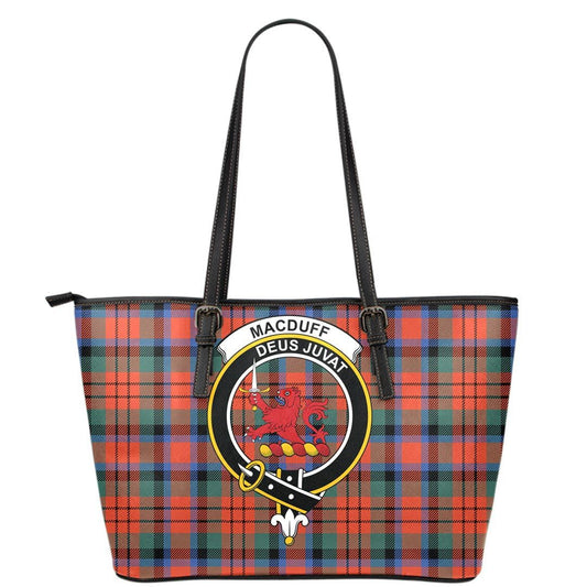 MacDuff Ancient Tartan Crest Leather Tote