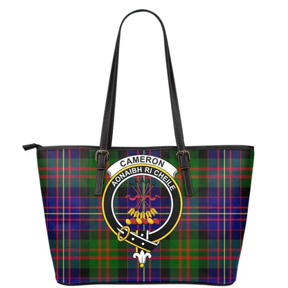 Cameron of Erracht Modern Tartan Crest Leather Tote