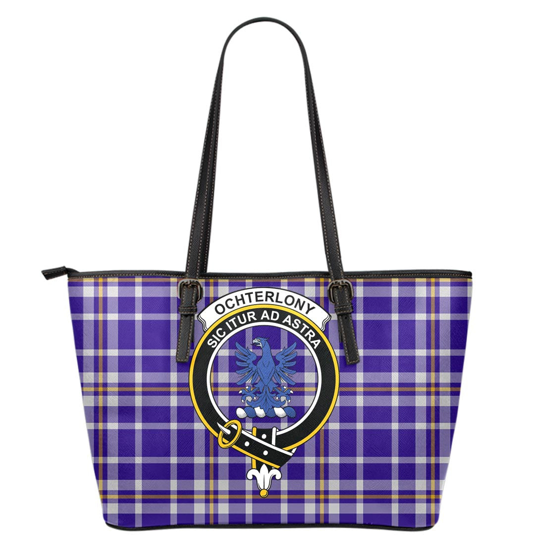 Ochterlony Tartan Crest Leather Tote