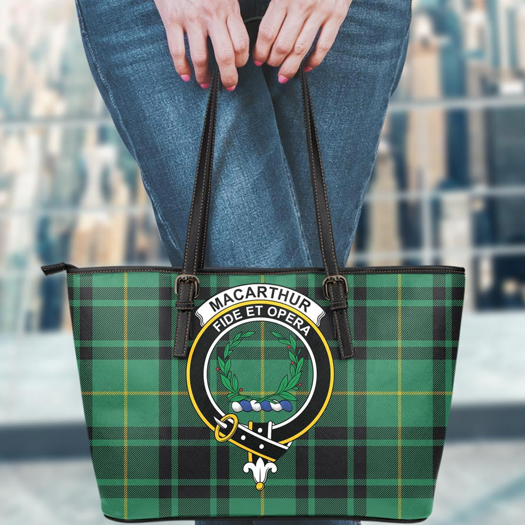 MacArthur Ancient Tartan Crest Leather Tote