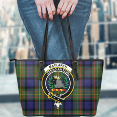 MacLaren Modern Tartan Crest Leather Tote