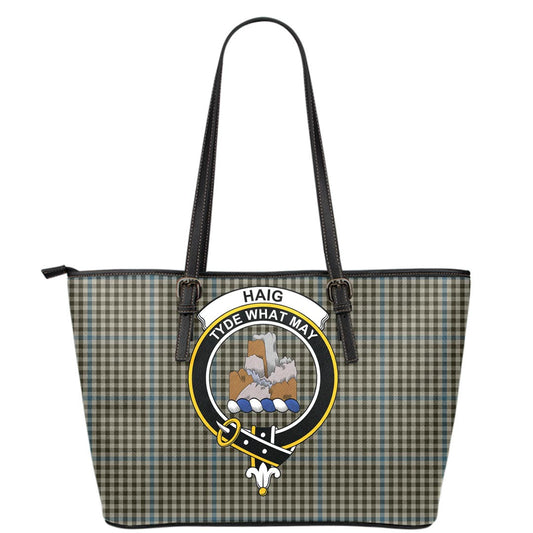 Haig Check Tartan Crest Leather Tote