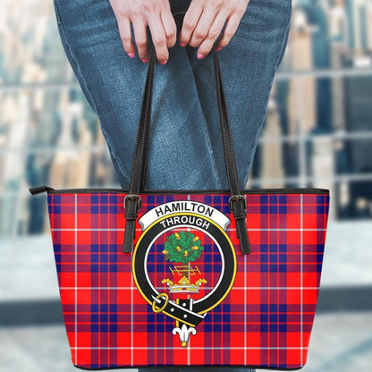 Hamilton Modern Tartan Crest Leather Tote