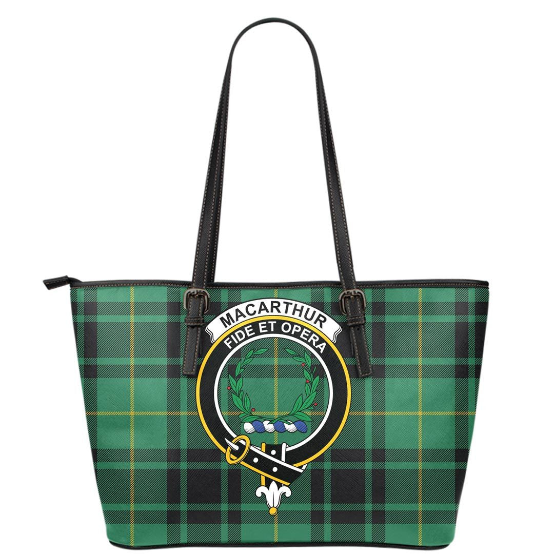 MacArthur Ancient Tartan Crest Leather Tote