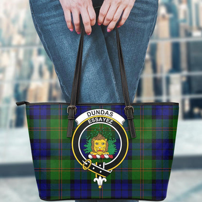 Dundas Modern 02 Tartan Crest Leather Tote