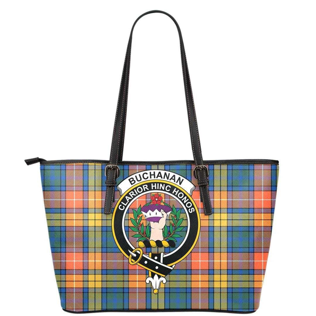 Buchanan Ancient Tartan Crest Leather Tote