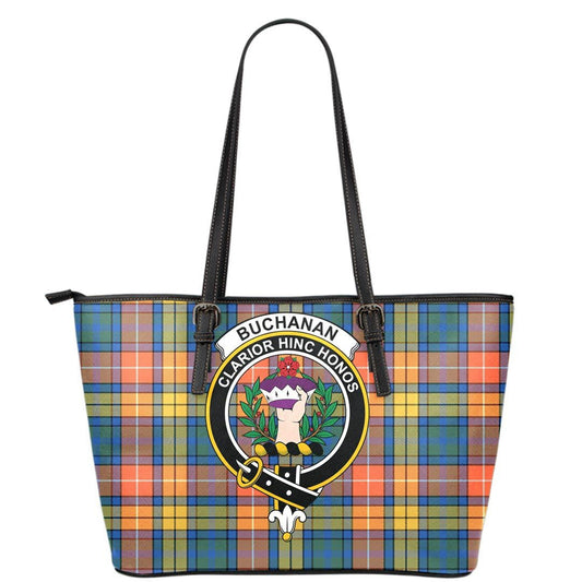 Buchanan Ancient Tartan Crest Leather Tote