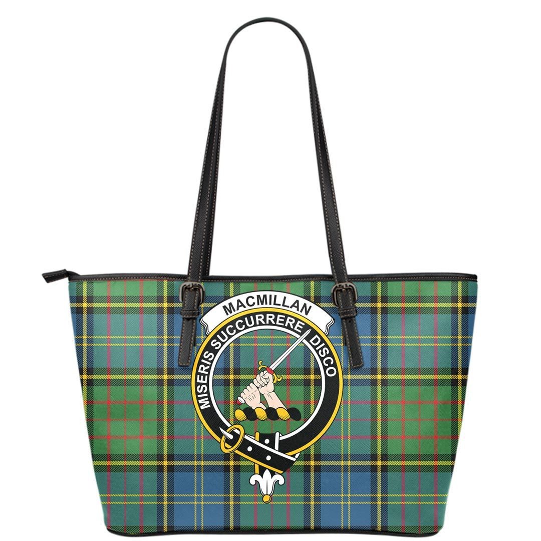 MacMillan Hunting Ancient Tartan Crest Leather Tote