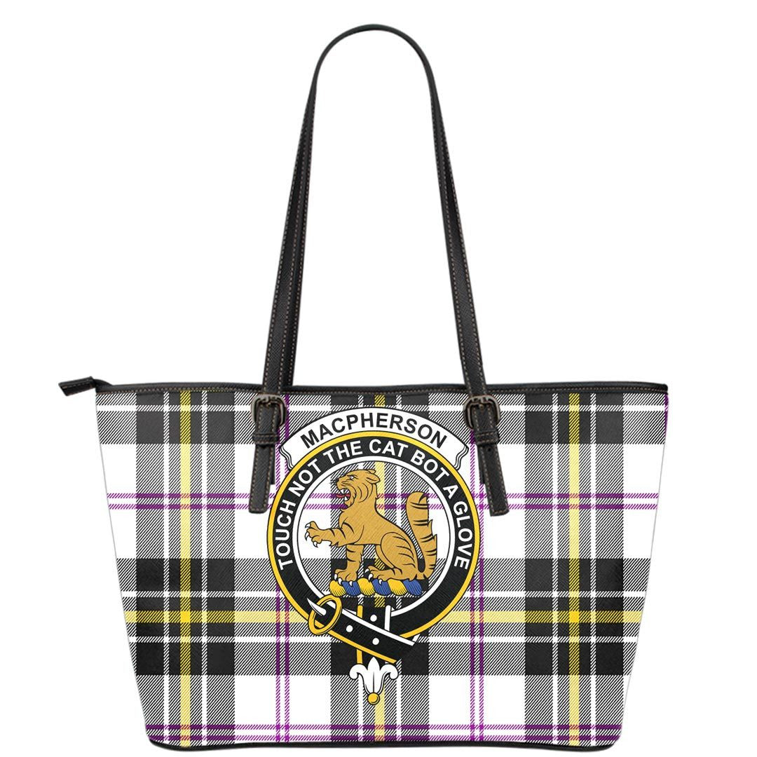 MacPherson Dress Modern Tartan Crest Leather Tote