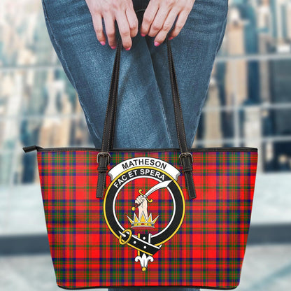 Matheson Modern Tartan Crest Leather Tote