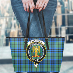 Falconer Tartan Crest Leather Tote