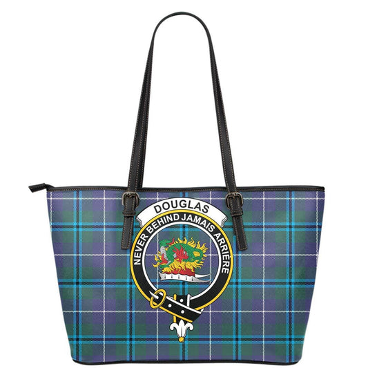 Douglas Modern Tartan Crest Leather Tote