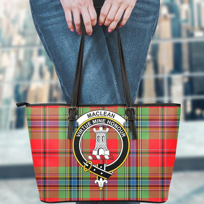 MacLean of Duart Modern Tartan Crest Leather Tote