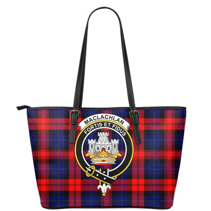 MacLachlan Modern Tartan Crest Leather Tote