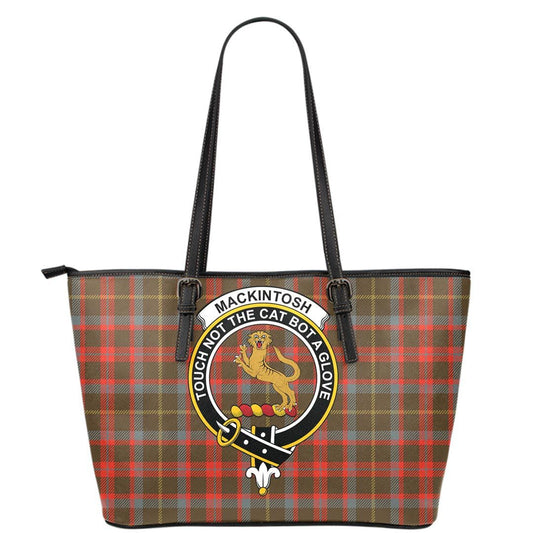 MacKintosh Hunting Weathered Tartan Crest Leather Tote