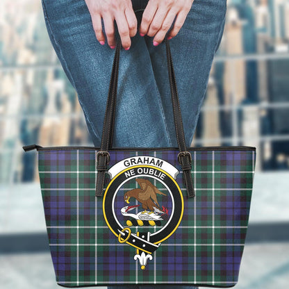 Graham of Montrose Modern Tartan Crest Leather Tote