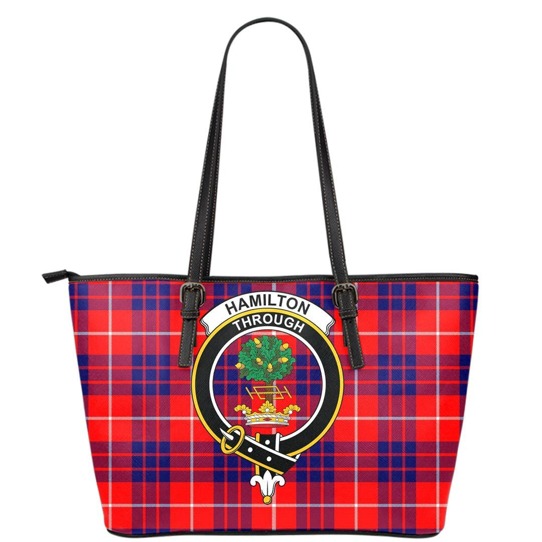 Hamilton Modern Tartan Crest Leather Tote