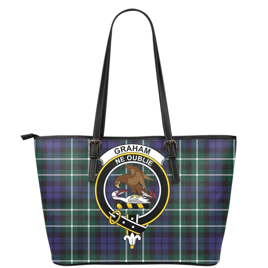 Graham of Montrose Modern Tartan Crest Leather Tote