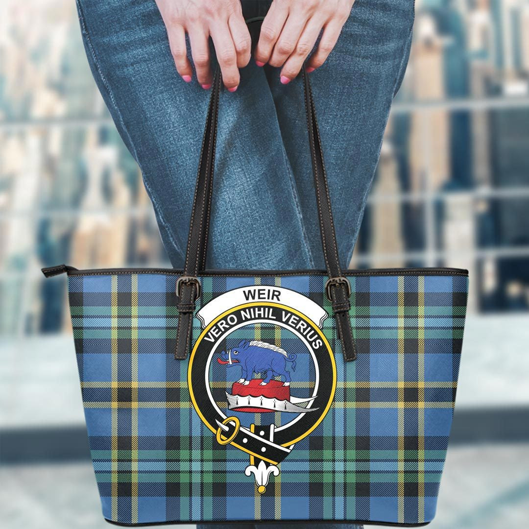 Weir Ancient Tartan Crest Leather Tote