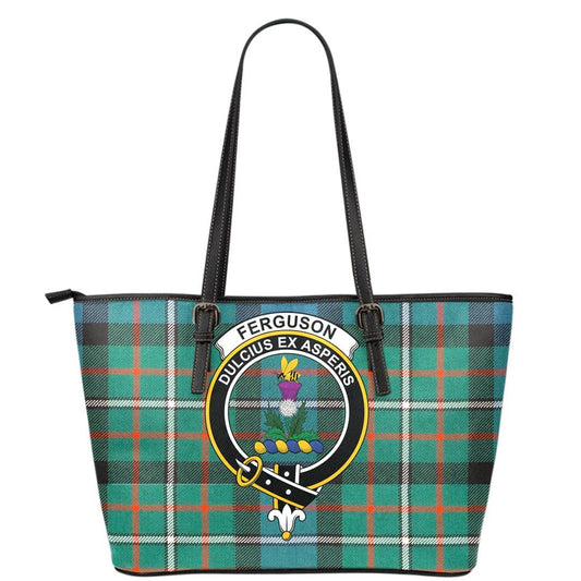 FERGUSON ANCIENT Tartan Crest Leather Tote